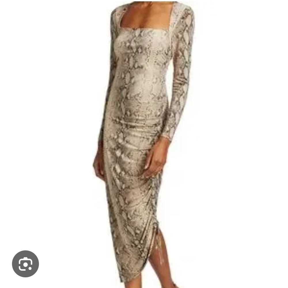 Jonathan Simchai Lex Side Rouched Slinky Jersey Bodycon Midi Dress